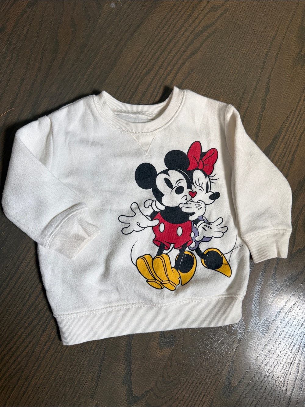 Disney Mickey & Minnie Baby Sweatshirt 9M White Love Graphic